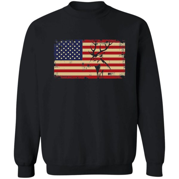 deer hunting and america flag funny hunting lover gift t-shirt sweatshirt