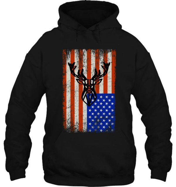 deer hunting and america flag hoodie