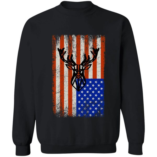 deer hunting and america flag sweatshirt