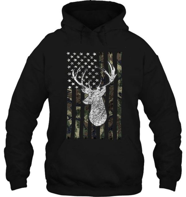 deer hunting buck camouflage flag hoodie