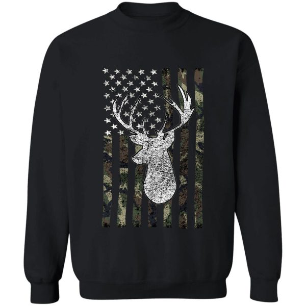 deer hunting buck camouflage flag sweatshirt