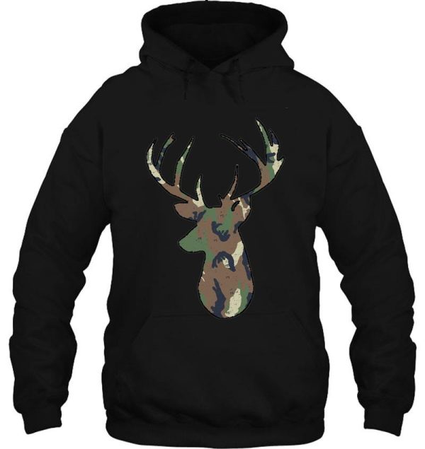 deer hunting buck head distressed hoodie