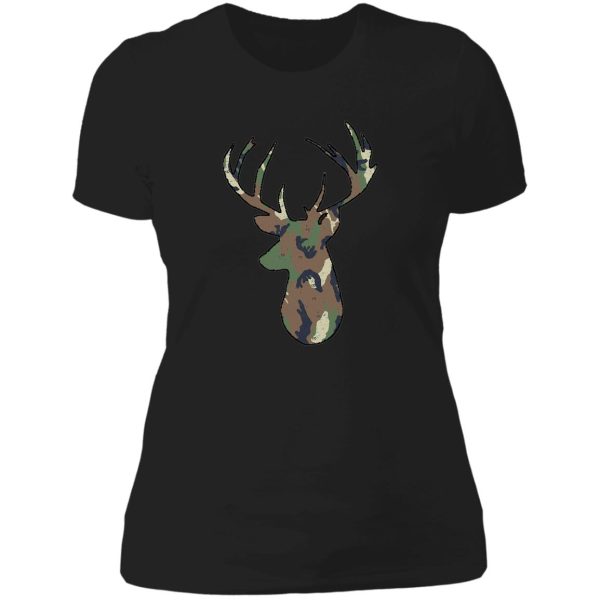 deer hunting buck head distressed lady t-shirt