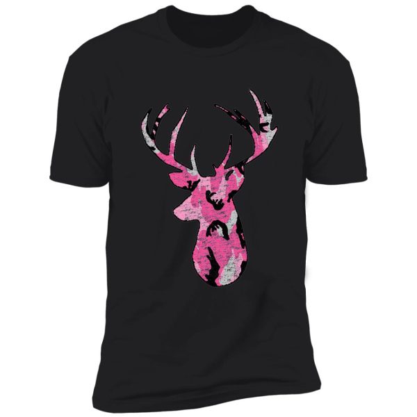 deer hunting buck head pink distressed shirt