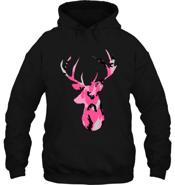 deer hunting buck head pink hoodie