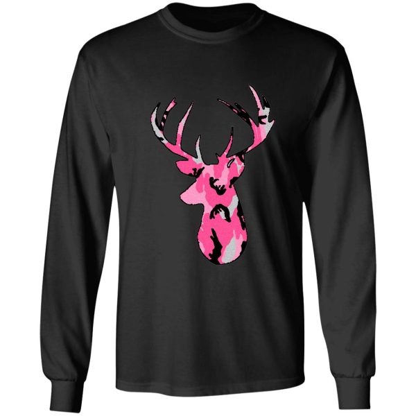 deer hunting buck head pink long sleeve