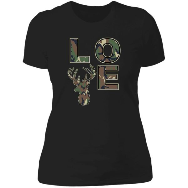 deer hunting buck love lady t-shirt