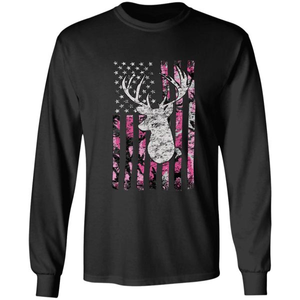 deer hunting buck pink camouflage flag long sleeve