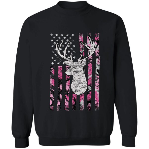 deer hunting buck pink camouflage flag sweatshirt