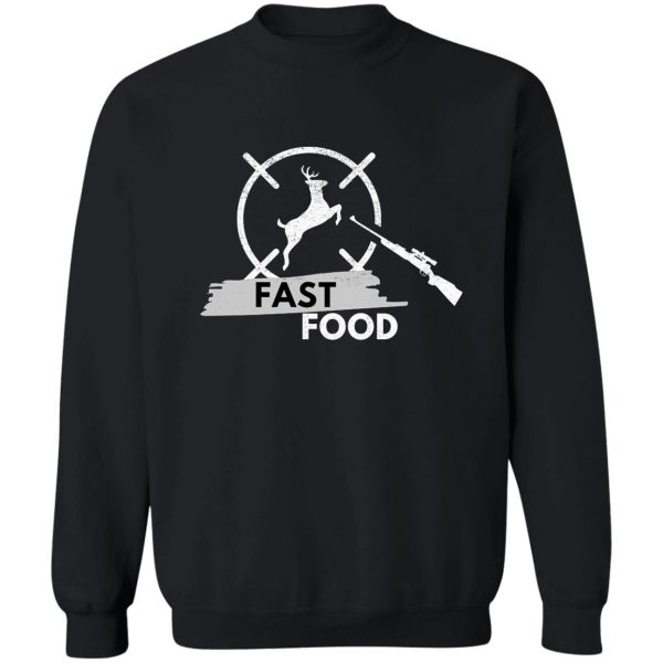 deer hunting fast food funny framed sweatshirt