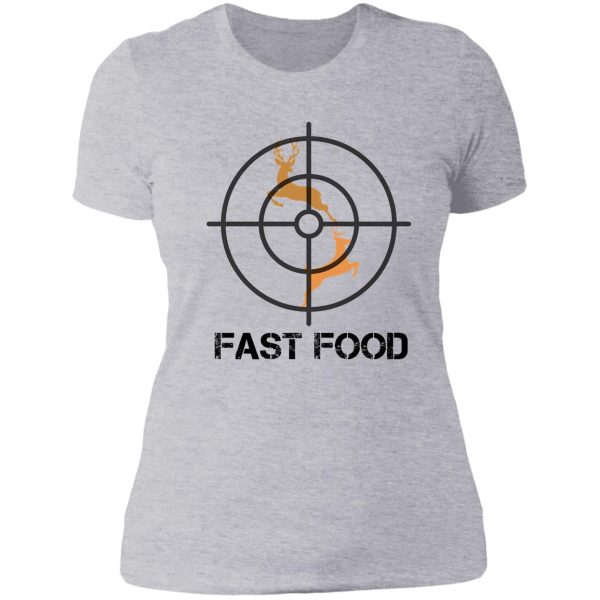 deer hunting funny hunter fast food lady t-shirt