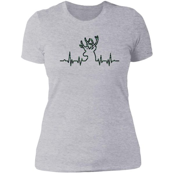 deer hunting heartbeat lady t-shirt