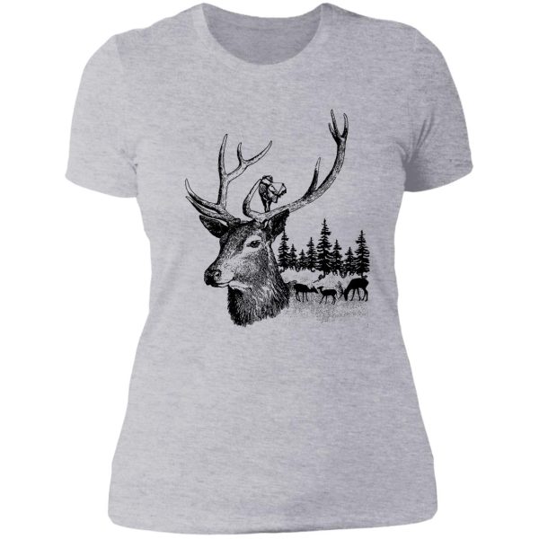 deer hunting lady t-shirt