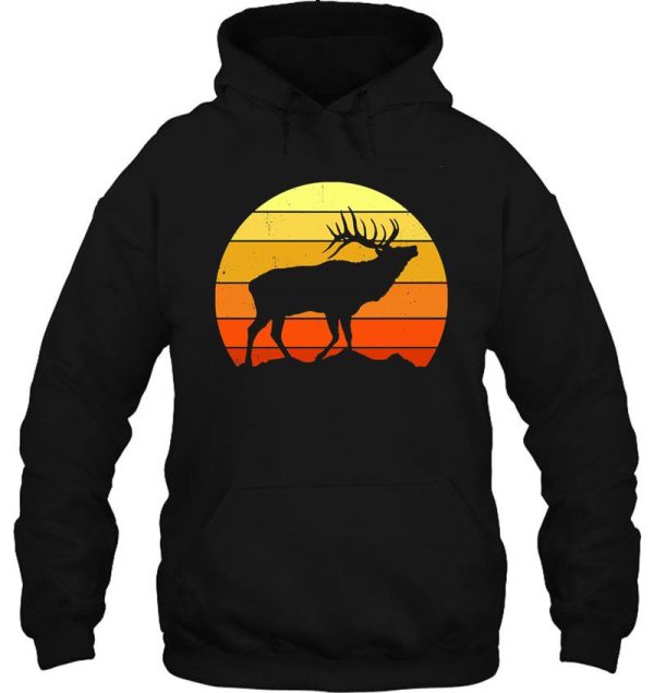 deer hunting retro sunset hunter hunting gift t-shirt hoodie