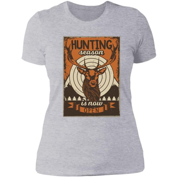 deer hunting season is now open fast food deer hunting lady t-shirt
