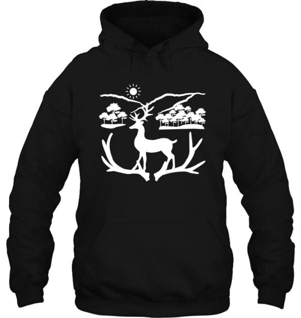 deer in forest nature wildlife tree woodland hoodie