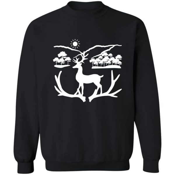 deer in forest nature wildlife tree woodland sweatshirt