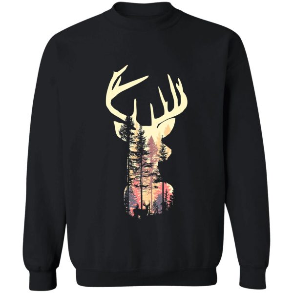 deer in nature autumn sweatshirt