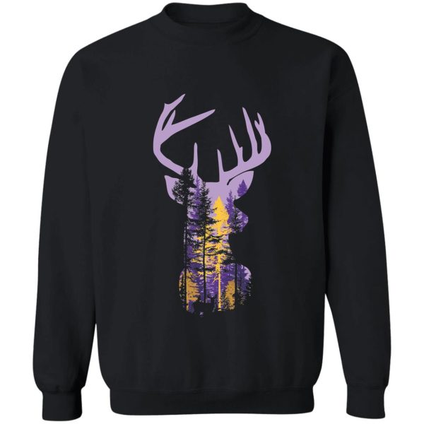 deer in nature minnesota vikings colors sweatshirt