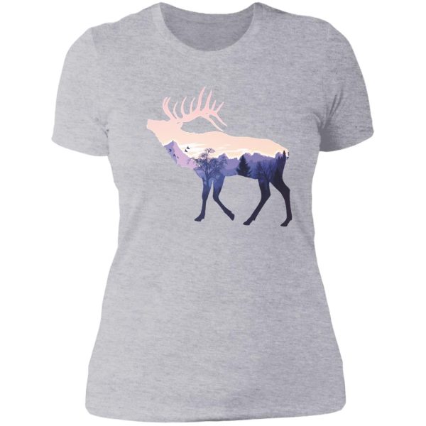 deer mountains wilderness lady t-shirt