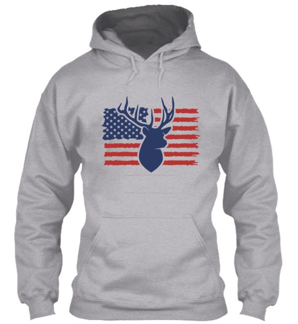 deer on distressed american flag hoodie