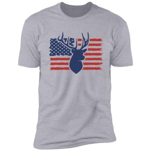 deer on distressed american flag shirt