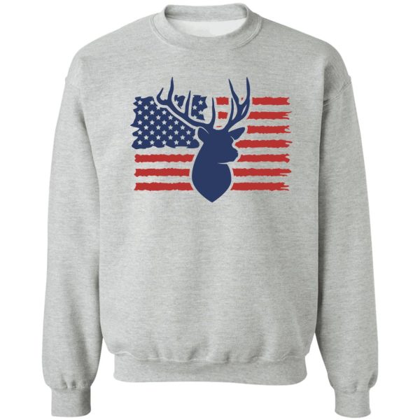 deer on distressed american flag sweatshirt