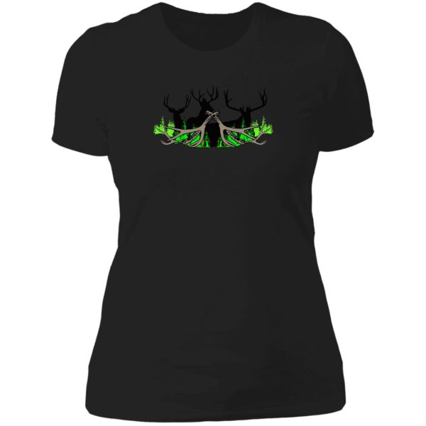 deer sheds 3 lady t-shirt