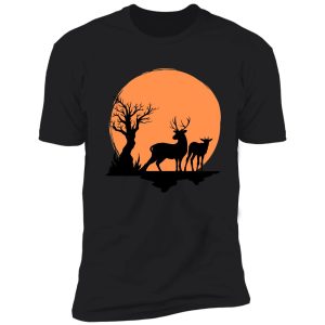 deer silhouettes at sunset shirt