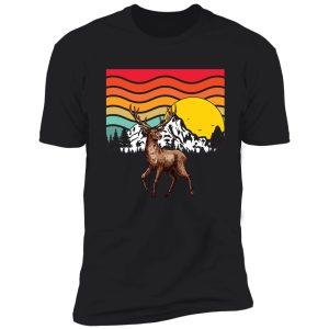 deer with antlers retro sunset shirt
