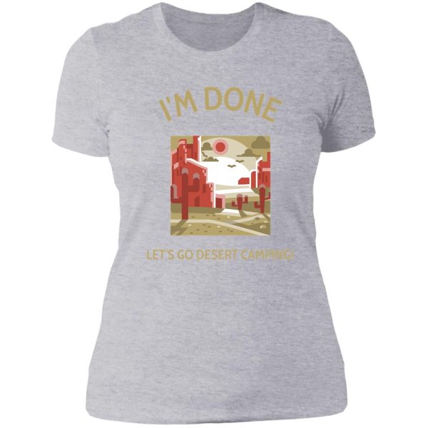 desert camping lady t-shirt