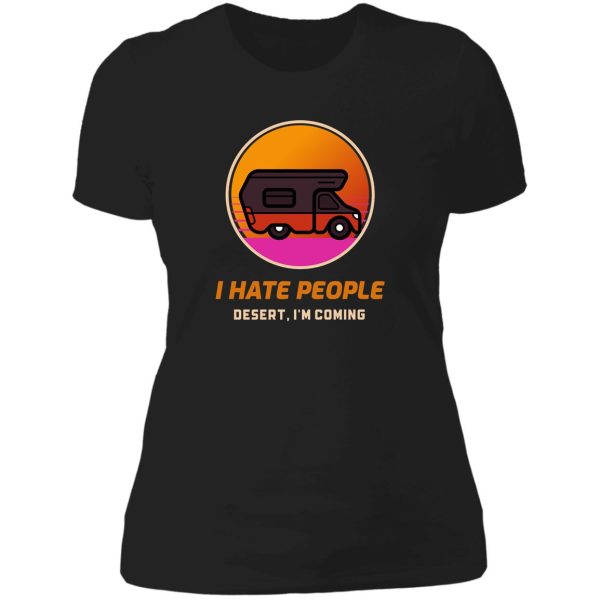 desert camping lady t-shirt