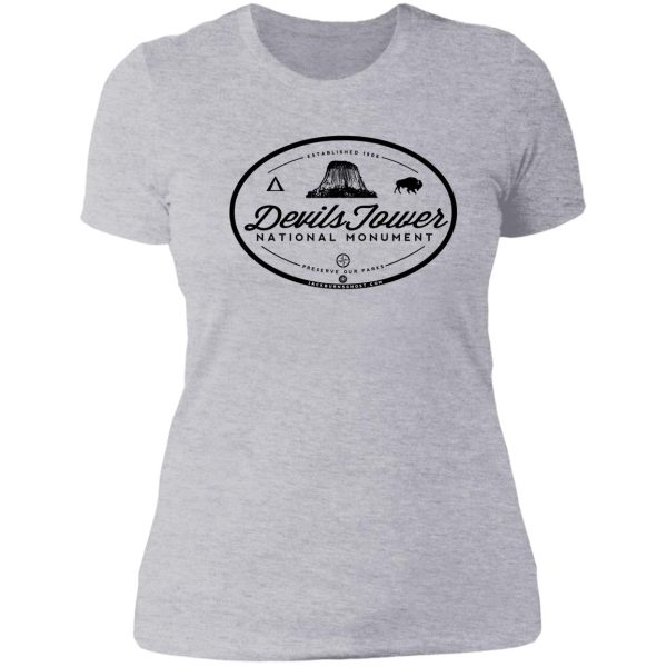 devils tower wyoming national monument oval lady t-shirt