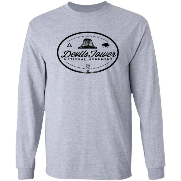 devils tower wyoming national monument oval long sleeve