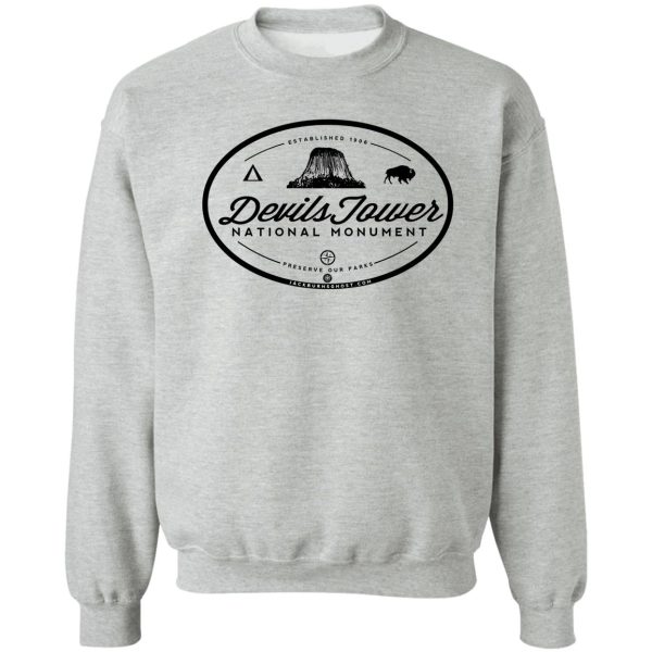 devils tower wyoming national monument oval sweatshirt