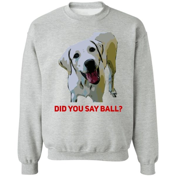 did you say ball yellow labrador retriever sweatshirt
