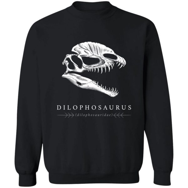 dilophosaurus dinosaur skull sweatshirt