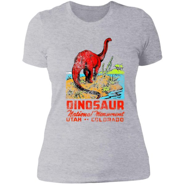 dinosaur national monument utah colorado vintage travel decal lady t-shirt