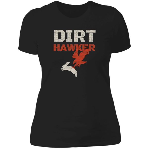 dirt hawker falconry apparel and gifts for falconers and falconry families. dirt hawker t-shirt. lady t-shirt
