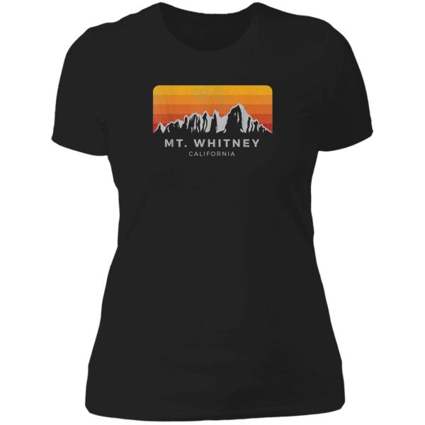 distressed mt whitney california sunrise lady t-shirt