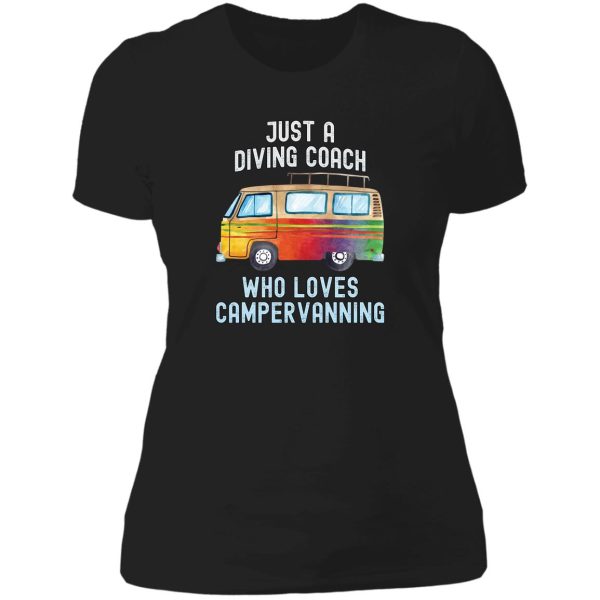 diving coach loves campervanning diver lady t-shirt