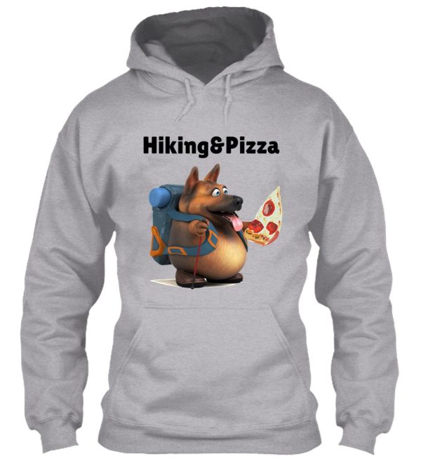 dog loves hiking and loves pizza hoodie