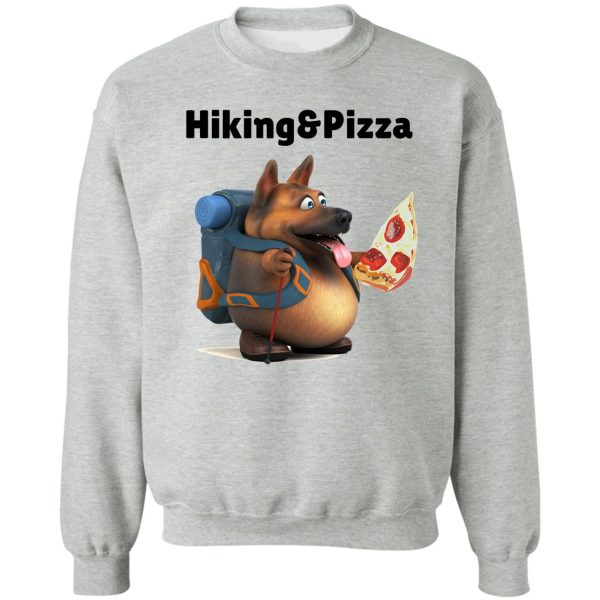 dog loves hiking and loves pizza sweatshirt