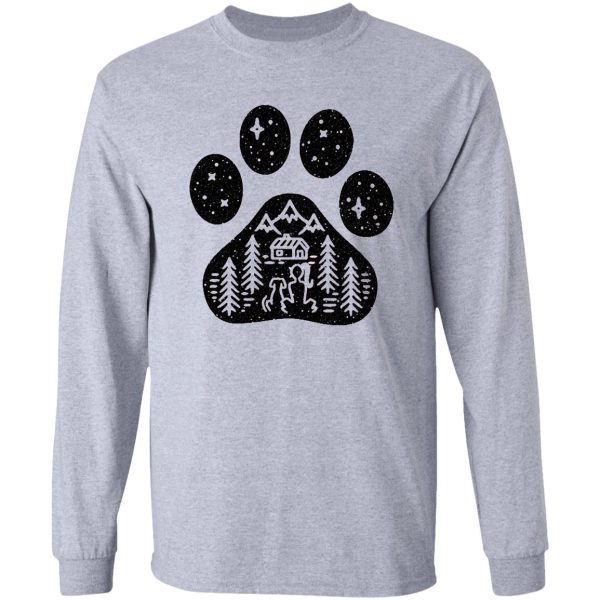 dog paw camping best gift for puppies lover long sleeve