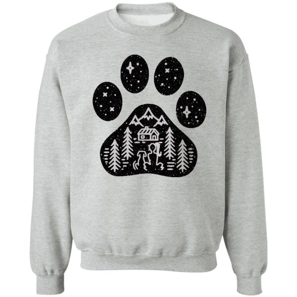 dog paw camping best gift for puppies lover sweatshirt