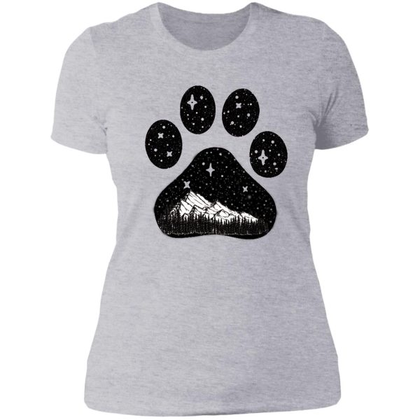 dog paw camping forest mountain gift for puppies lover lady t-shirt