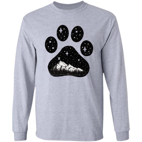 dog paw camping forest mountain gift for puppies lover long sleeve