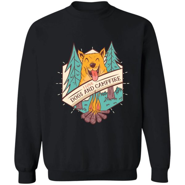 dogs and campfire sweatshirt