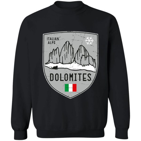 dolomites mountain italy emblem sweatshirt
