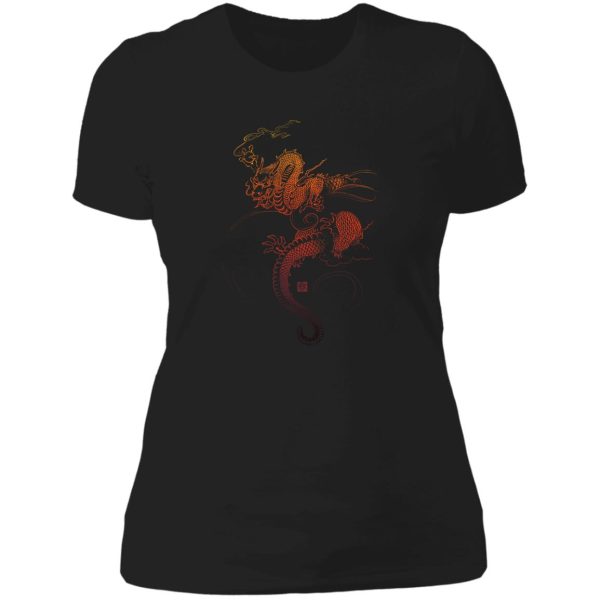 dragon in the clouds lady t-shirt